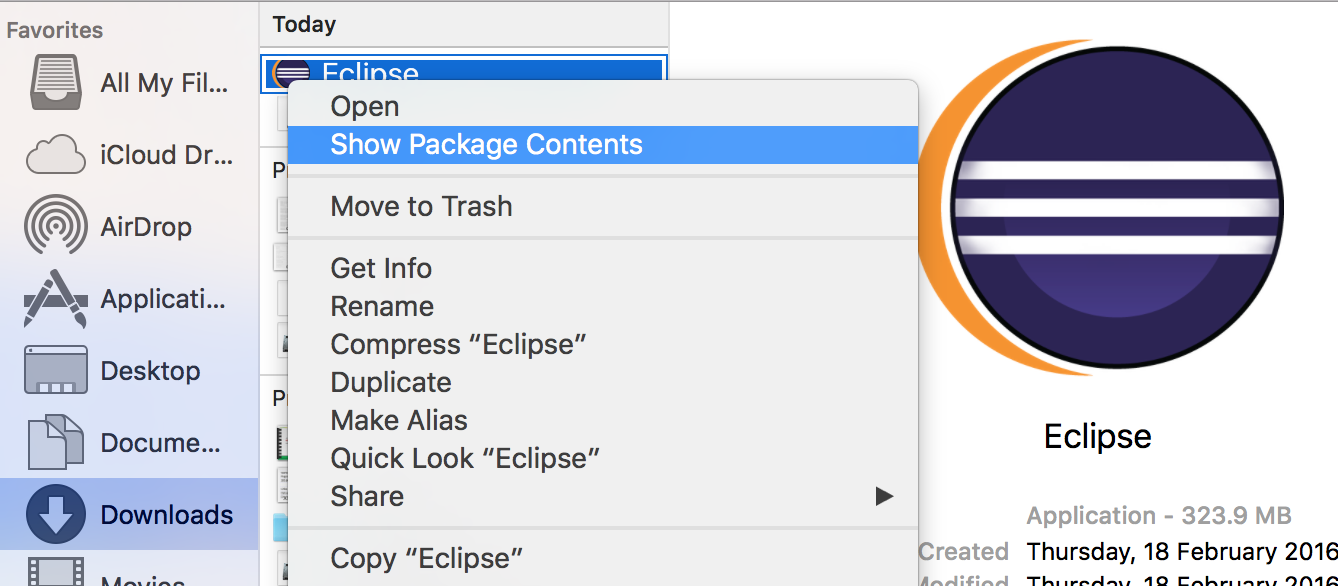 set java heap space in eclipse for mac os